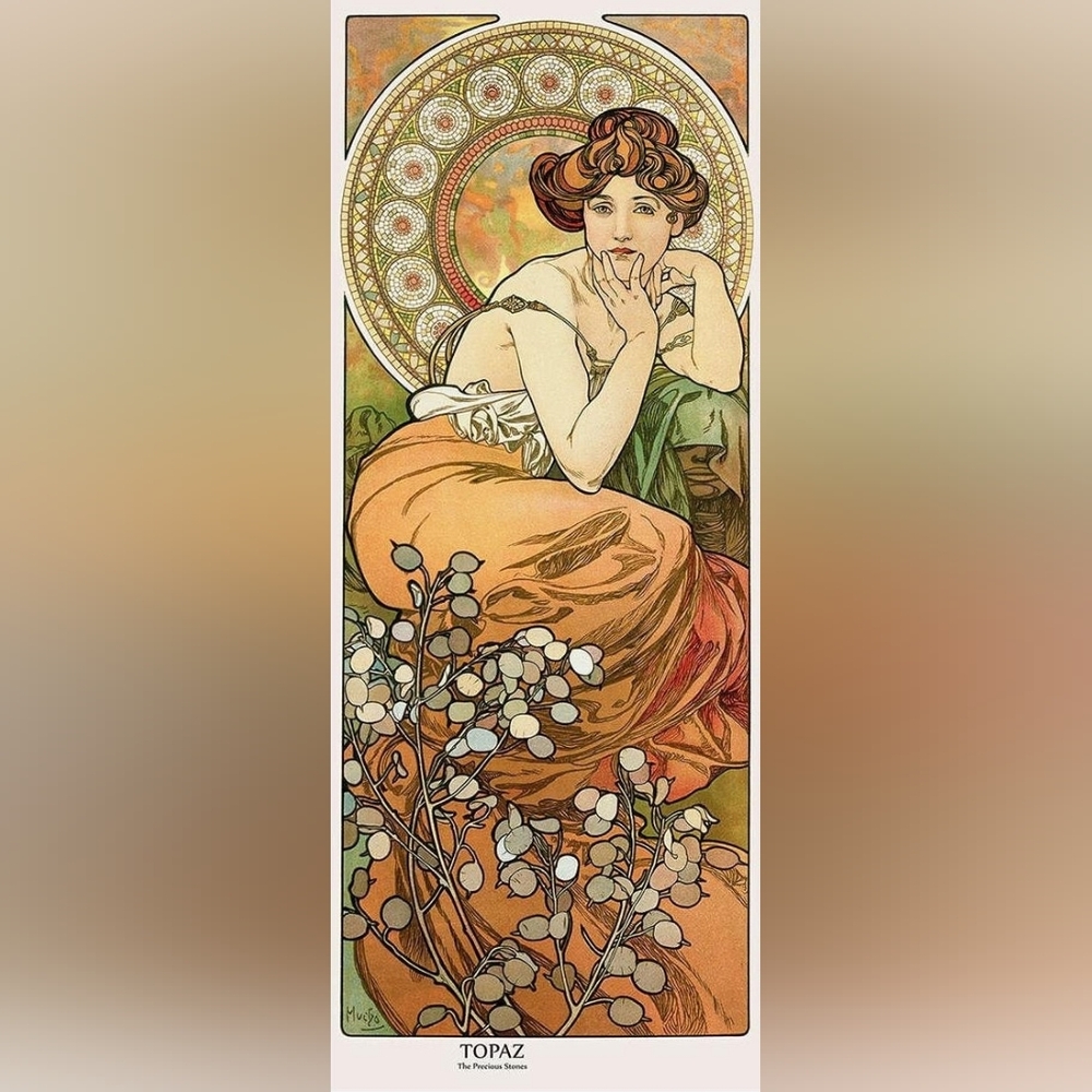 Art Nouveau MUCHA Precious Gems Seperate 4 Prints